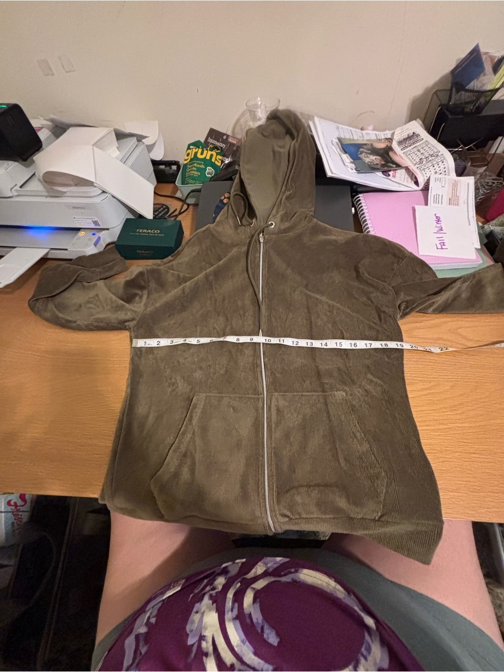 bebe Olive-Tone Zip Hoodie - Picture 8 of 8
